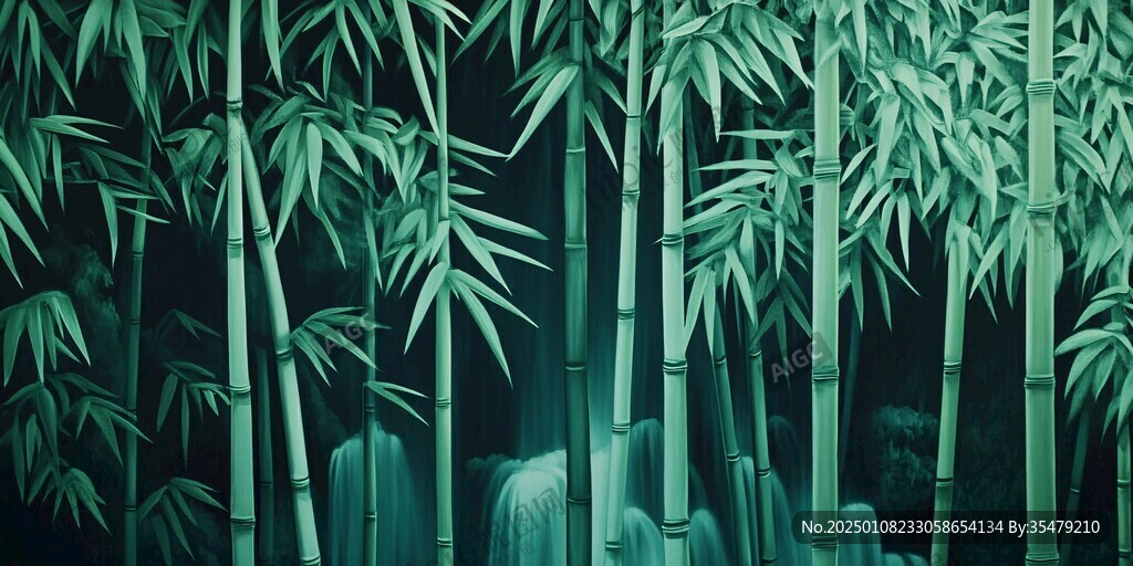 竹林背景插画