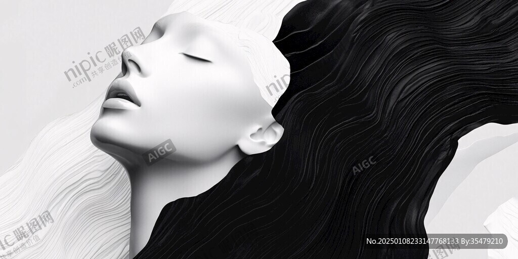 扭曲人像插画