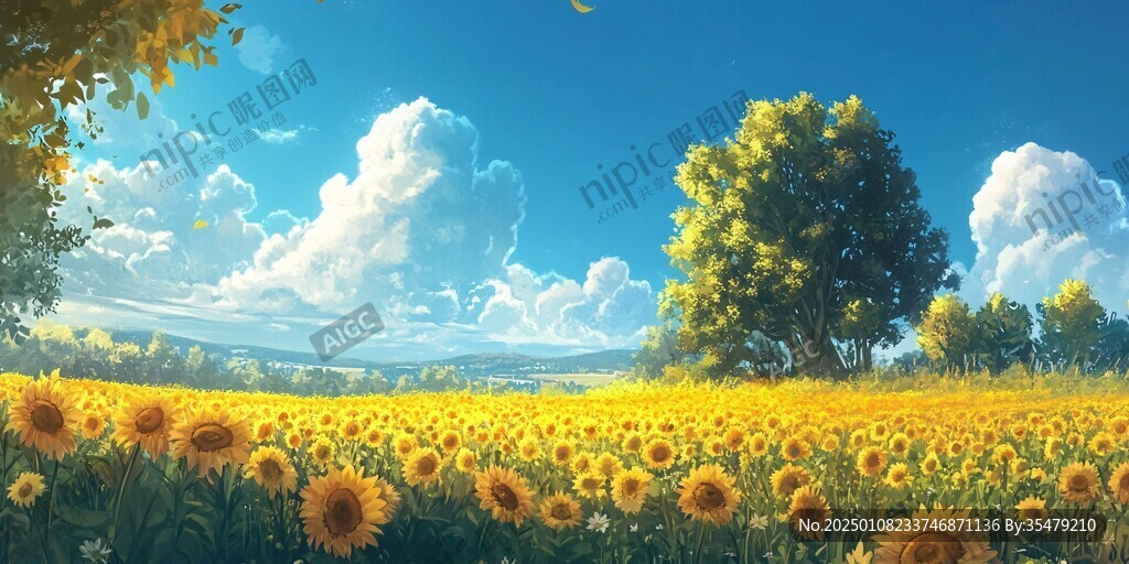 唯美花田场景