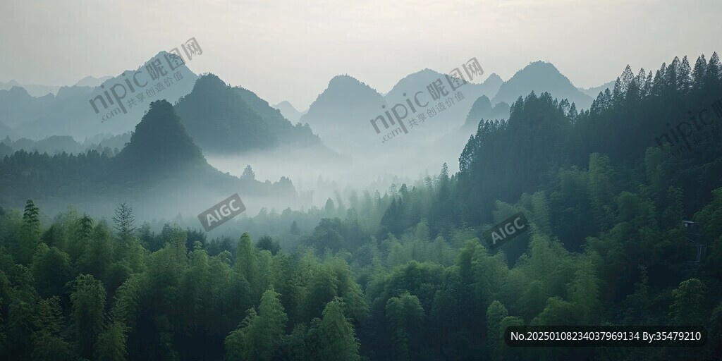 竹海全景图