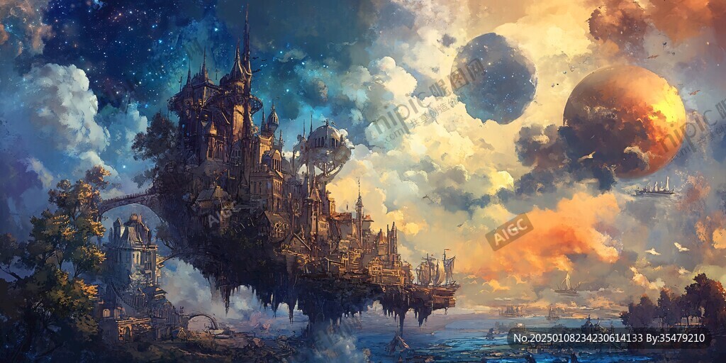 梦幻城堡插画