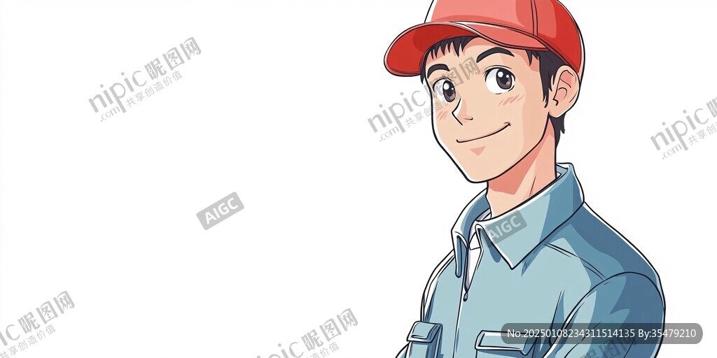 卡通年轻维修师傅头像