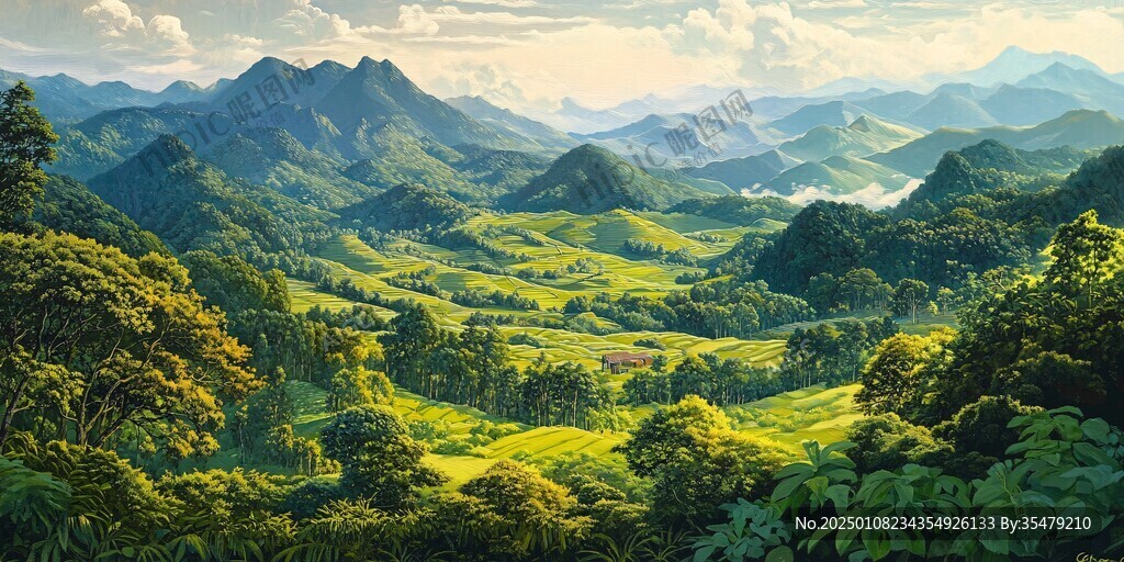 巨幅绿色森林背景