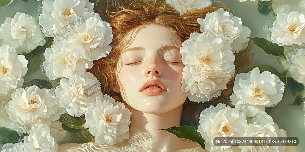 唯美少女与花系列