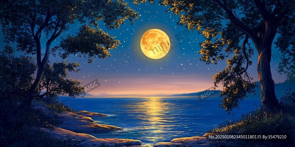 梦幻夜晚立体画