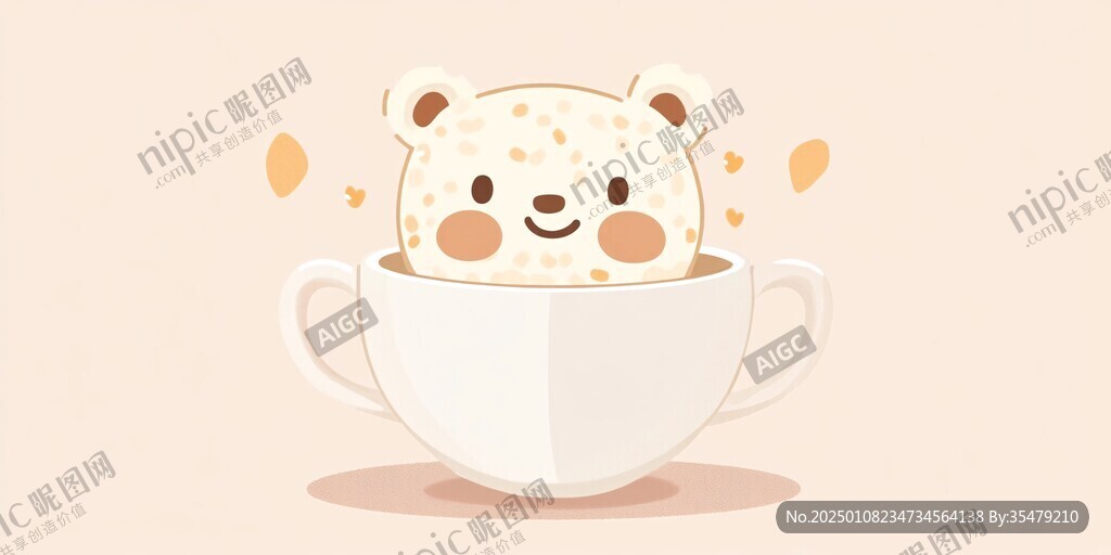 萌宠小熊杯垫图案