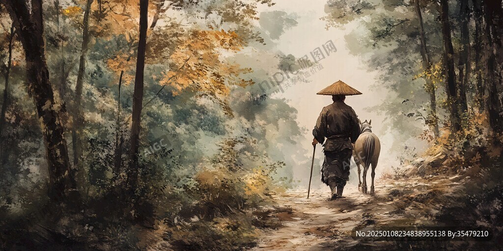 禅境秋夜极品意境插画