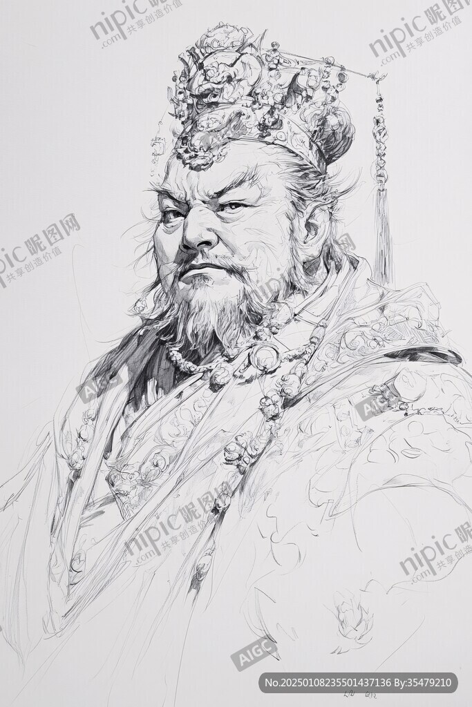 手绘秦始皇