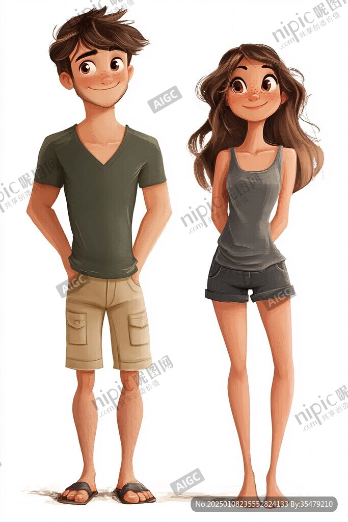 3d男女卡通形象