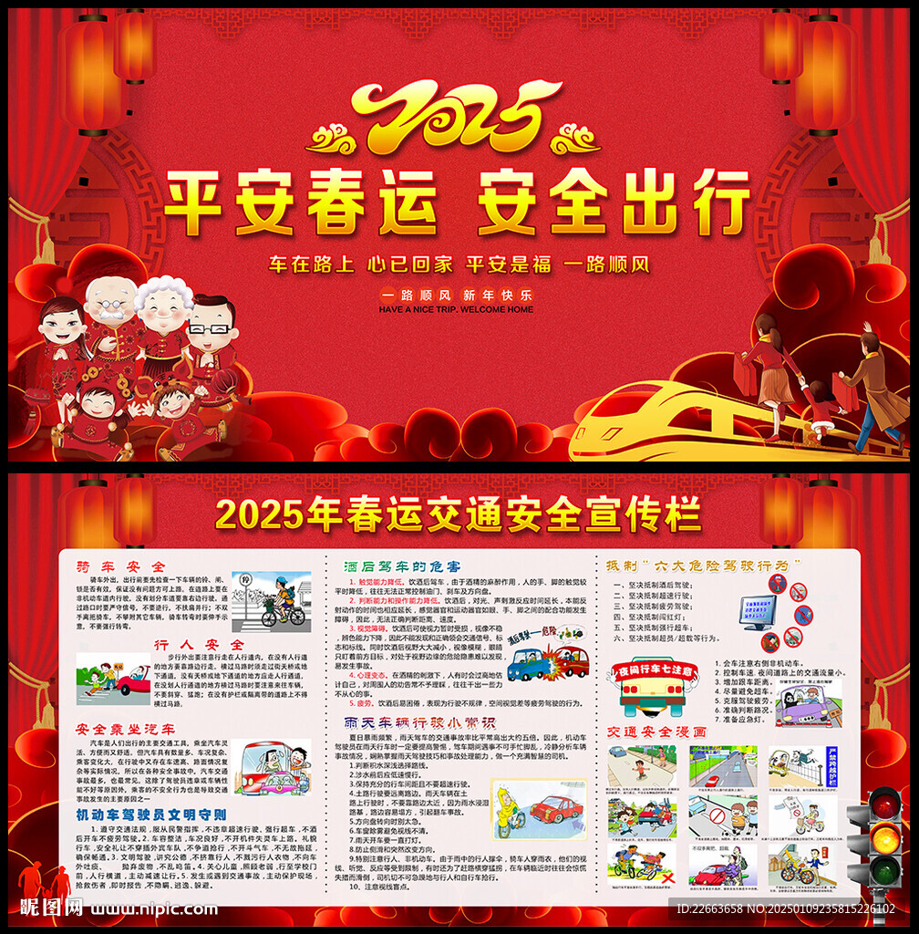 2025年春运交通安全展板