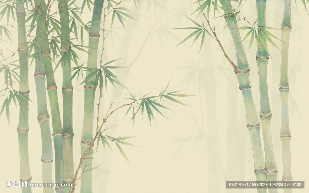 水墨竹林