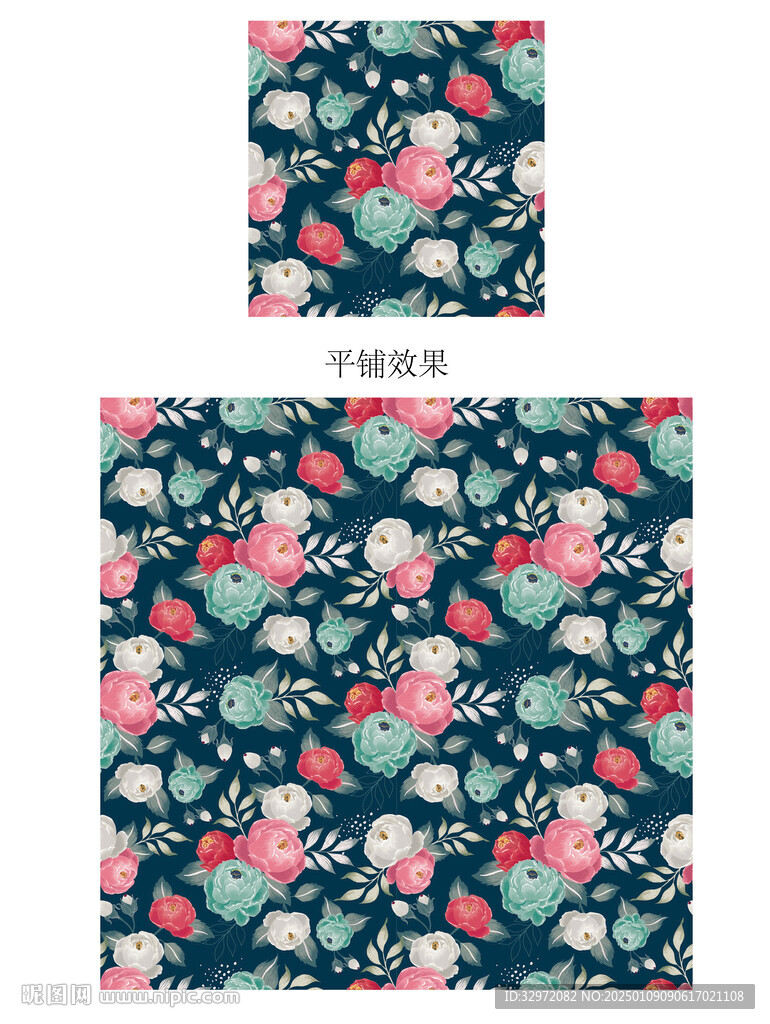 玫瑰花无缝背景