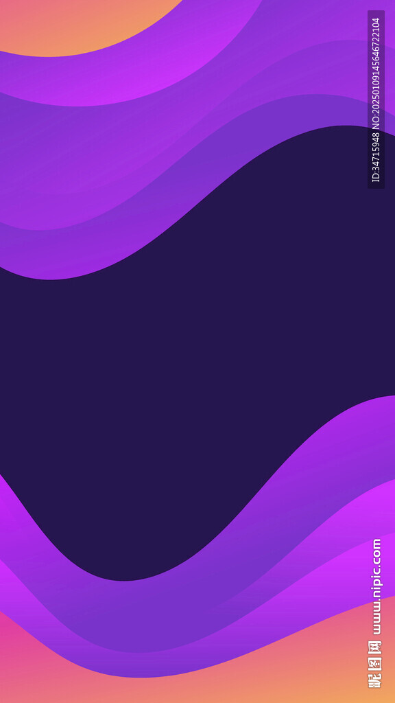 黑底紫色渐变波浪矢量背景