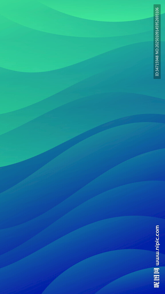 蓝绿色渐变抽象波浪矢量背景