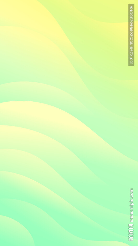 黄绿色渐变波浪矢量背景