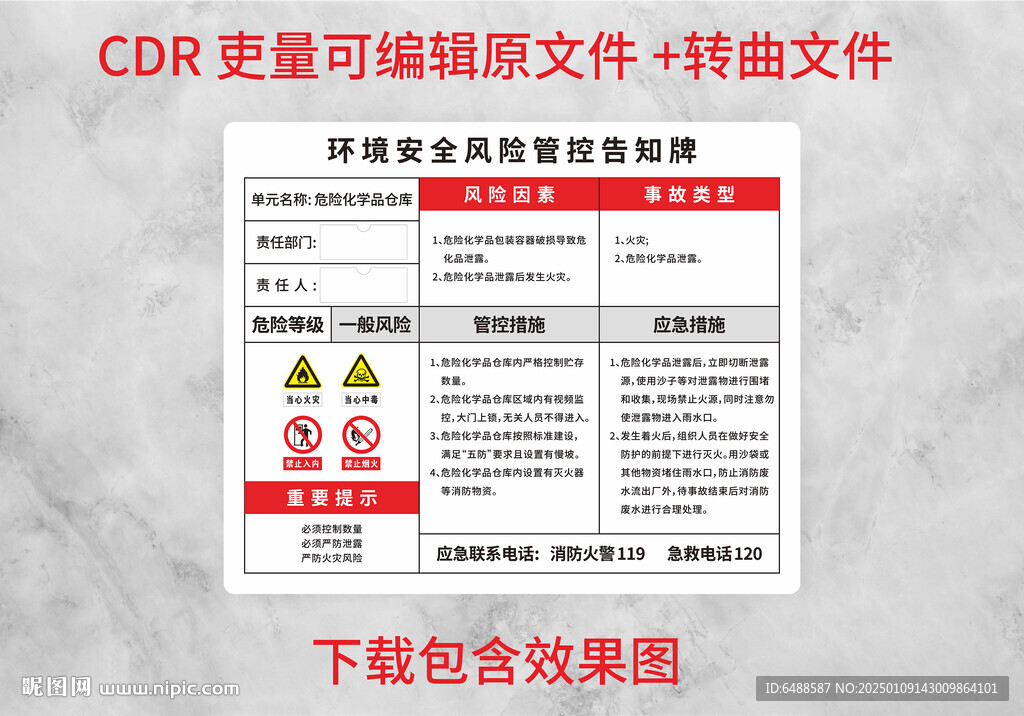 环境安全风险管控告知牌