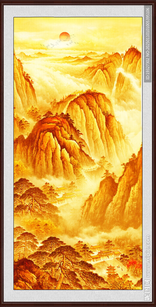 泰山办公室山水画 