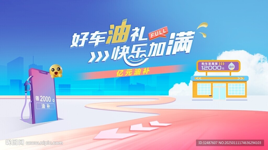 汽车加油背景