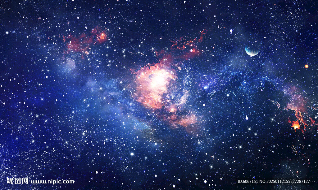 银河蓝色宇宙星空背景素材