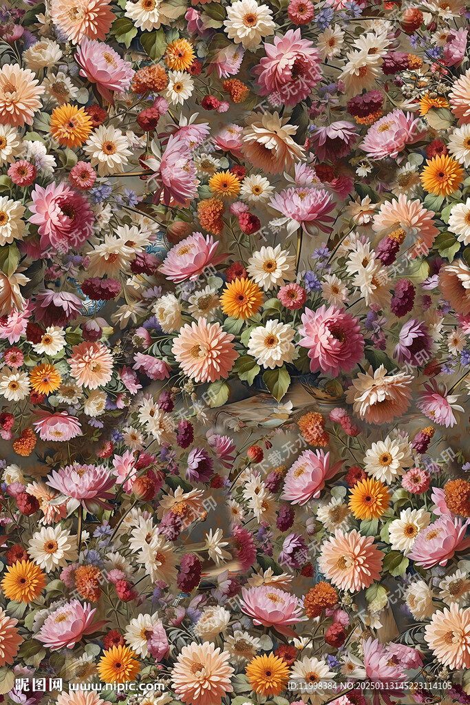 复古风欧式花卉印花