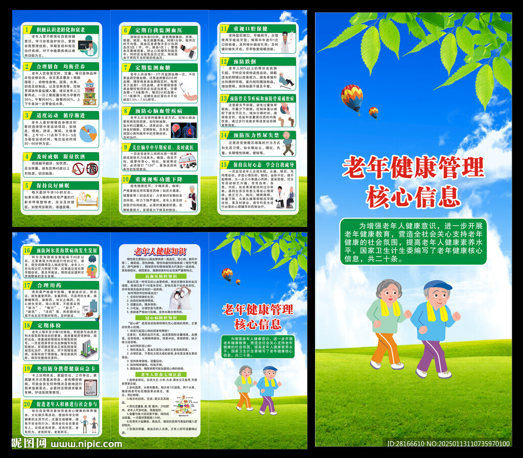老年健康核心信息三折页