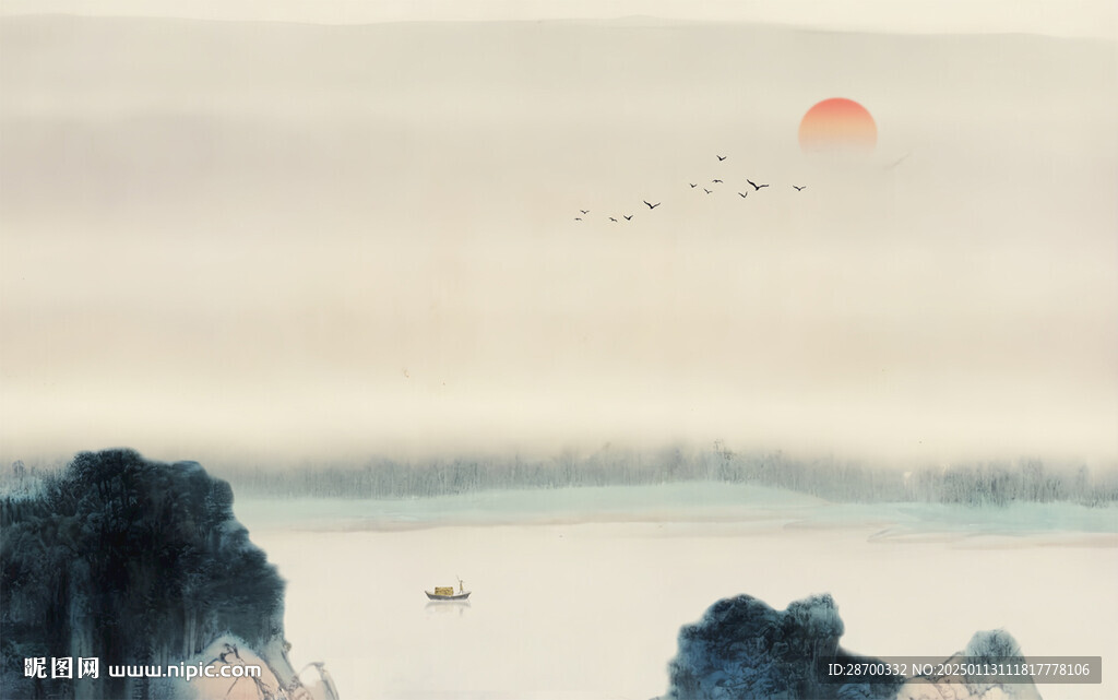 新中式抽象山水画