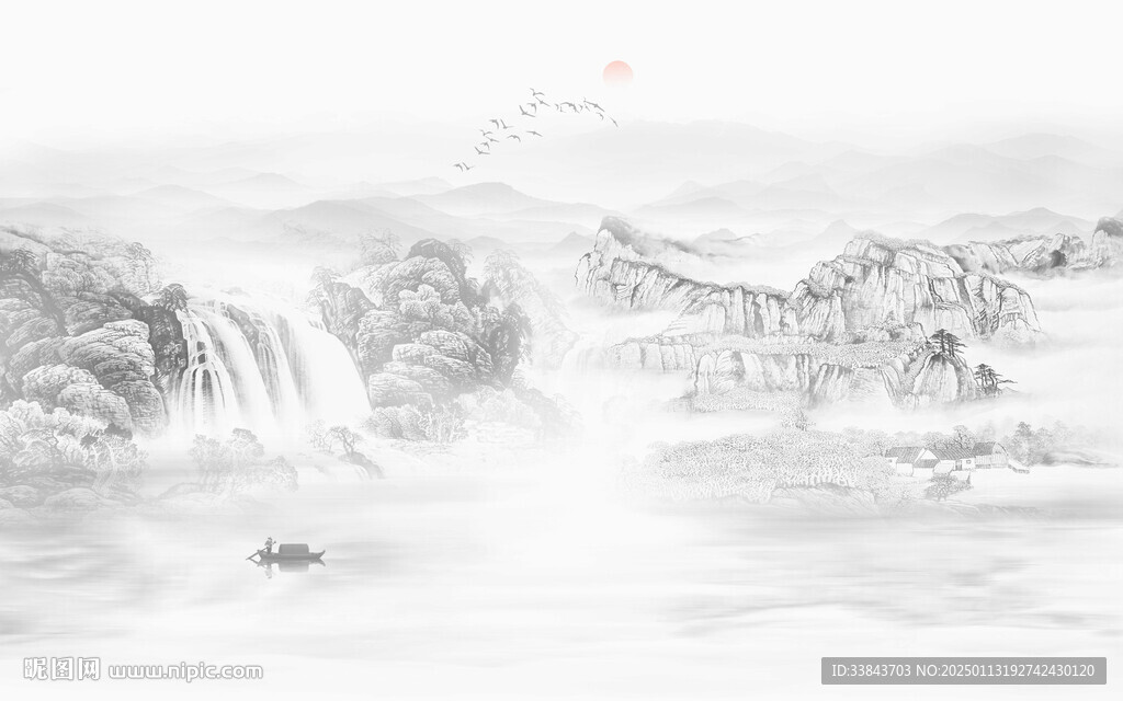 水墨国画山水