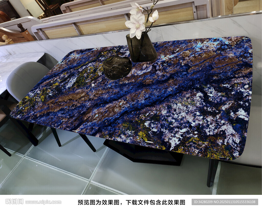 岩板餐桌奢石超晶石大理石源文件