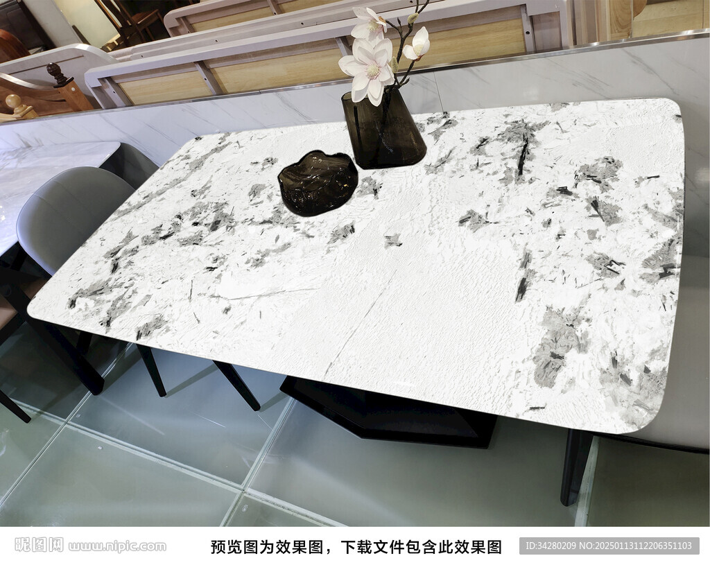 岩板餐桌奢石超晶石大理石源文件