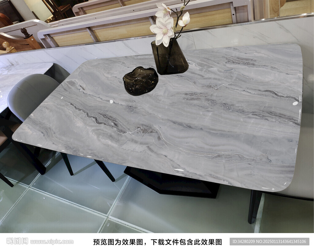 岩板餐桌奢石超晶石大理石源文件