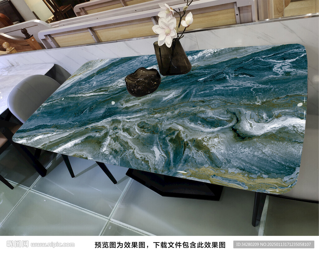 岩板餐桌奢石超晶石大理石源文件
