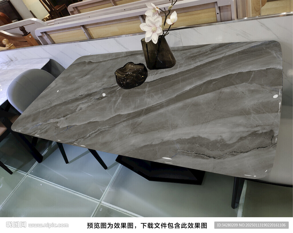 岩板餐桌奢石超晶石大理石源文件
