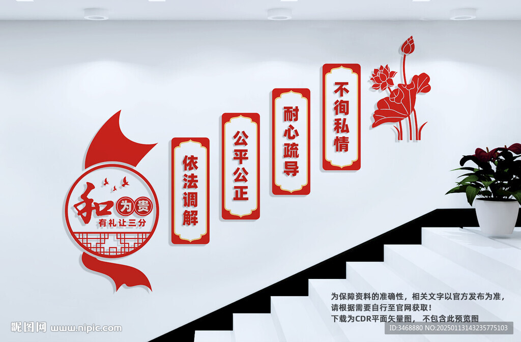 调解楼梯文化墙