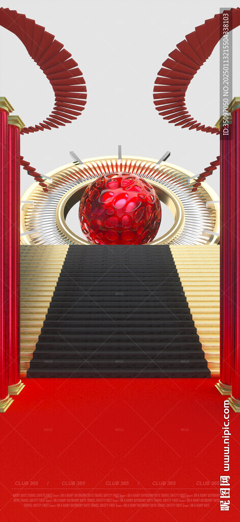 品牌开业试音立体c4d源文件