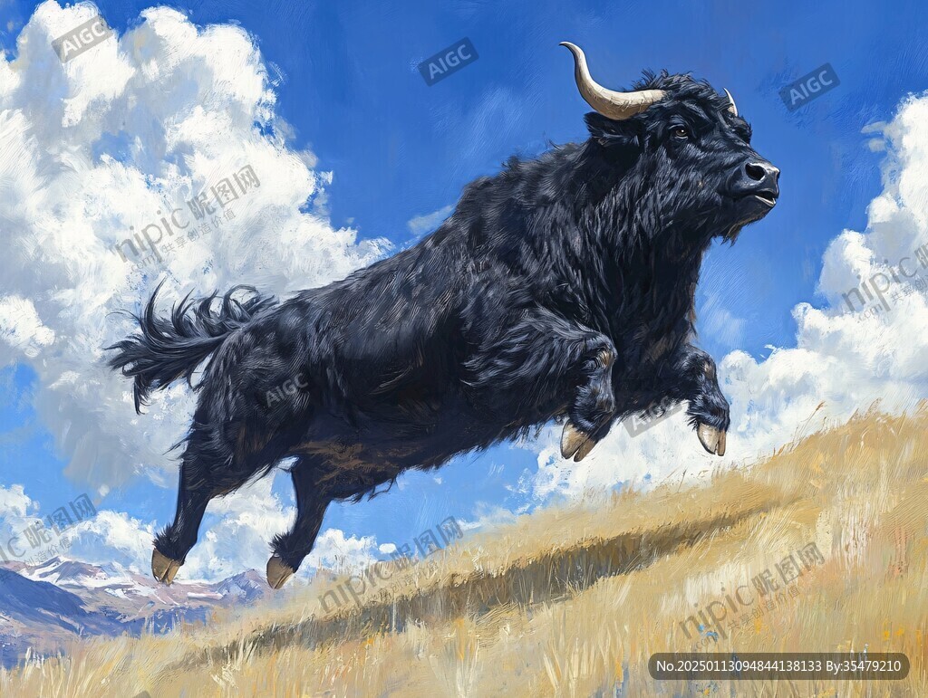 野牦牛插画