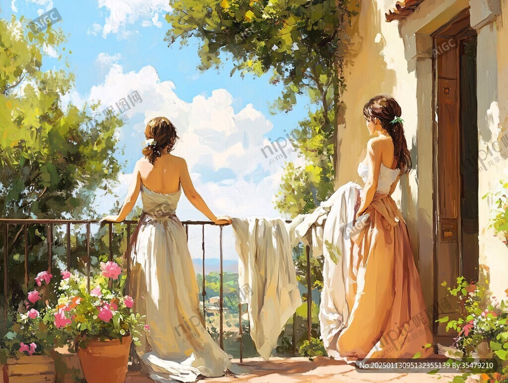 唯美人物油画