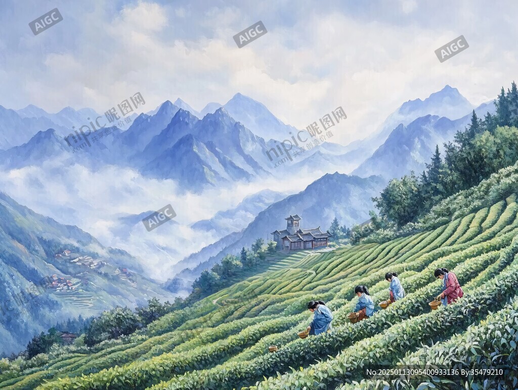 茶山油画