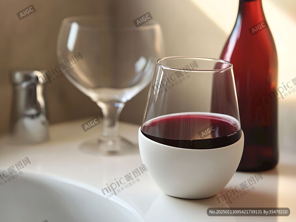 红酒杯暖色背景
