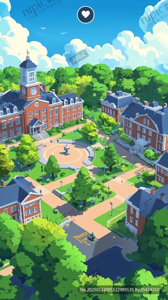 普林斯顿大学插画背景