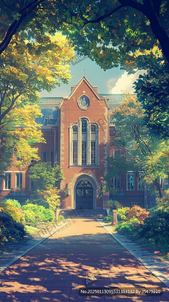 普林斯顿大学插画背景