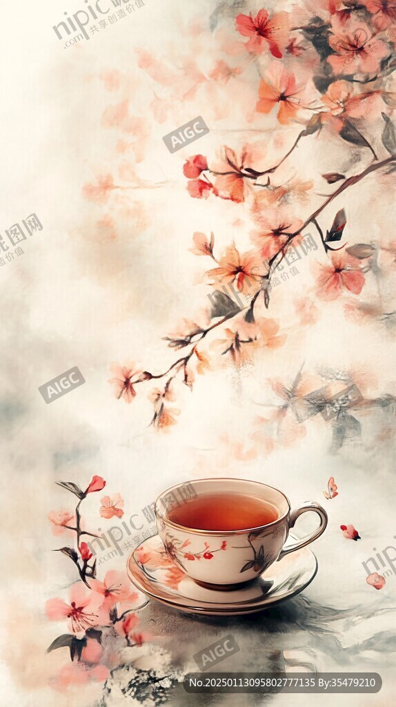 插画上茶