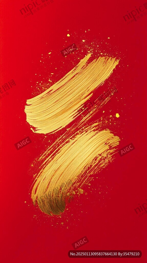 红底闪金