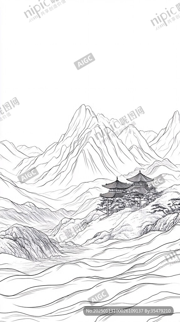 鸡鸣阁线稿