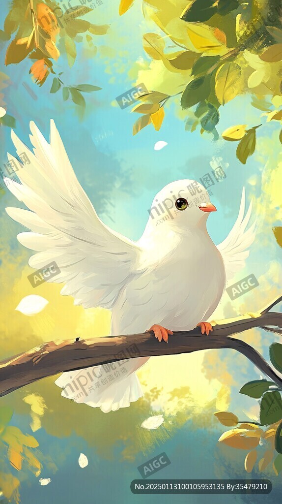 树上的白鸽