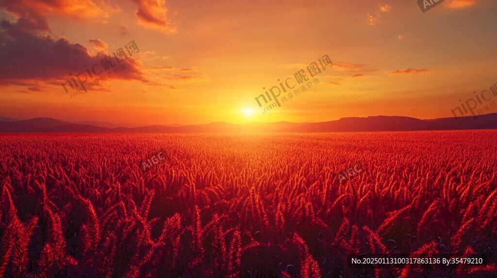 唯美夕阳花海