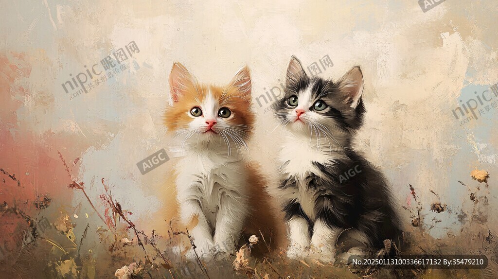 小猫无框画