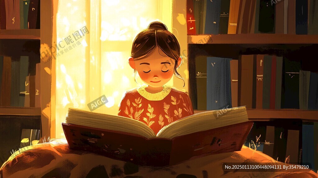 阅读插画插图