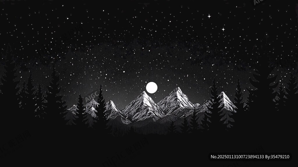 黑夜雪山