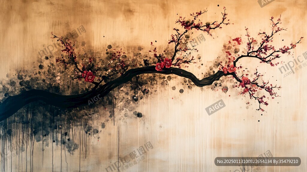 梅花墙绘