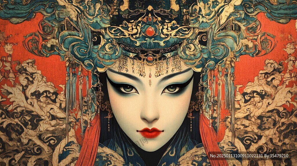 半面妆人物